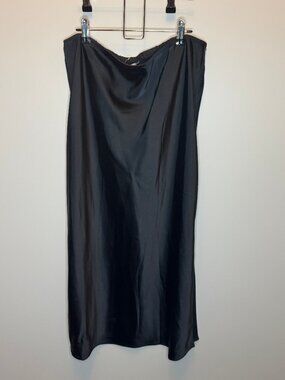 Old Navy Black Silk/Satin Midi Skirt, Size XL